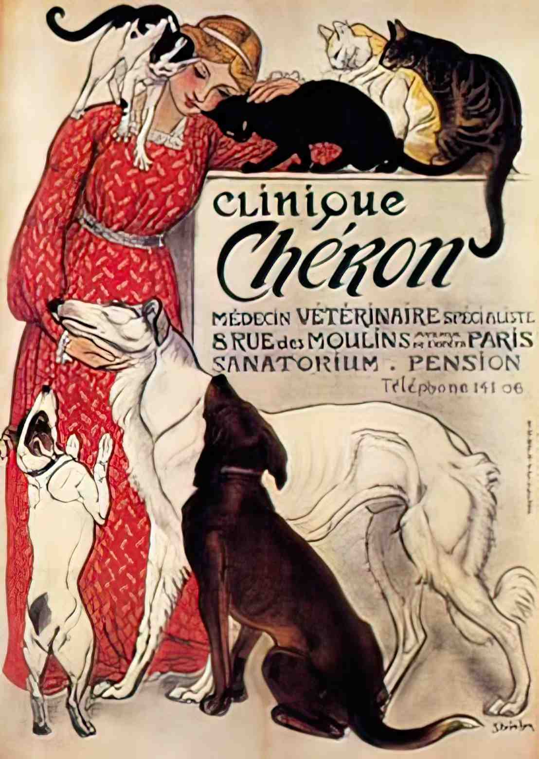 PSSN1003, Steinlen, Cliniqu Advert A4 Photo Print