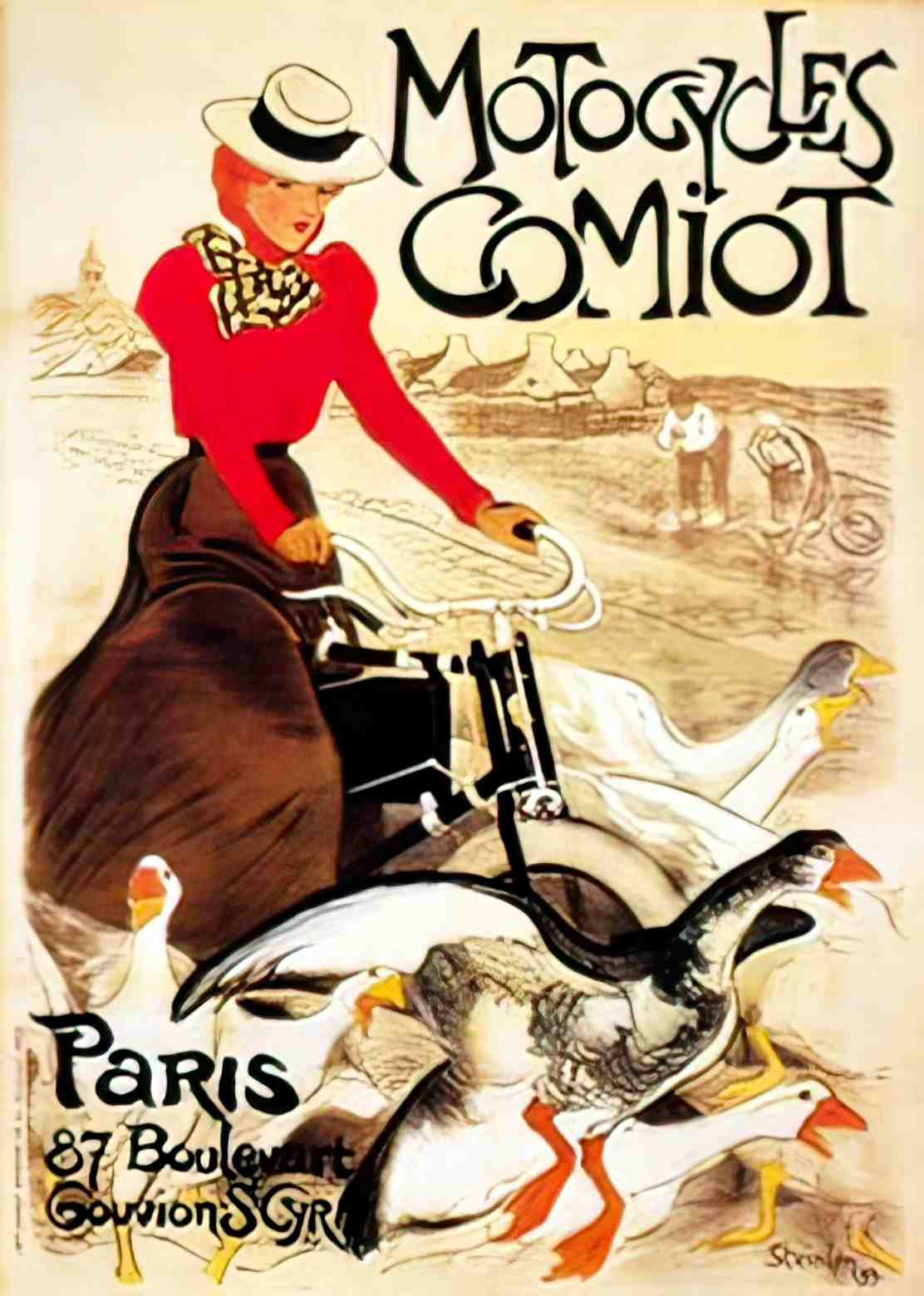 PSSN1004, Steinlen, Motocyc Advert A4 Photo Print