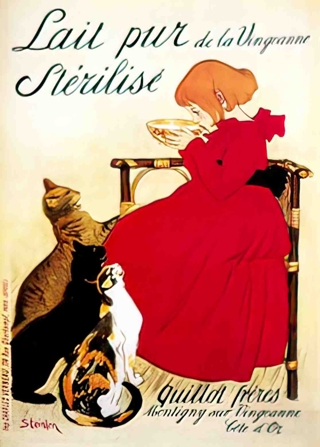 PSSN1007, Steinlen, Lait Pu Advert A4 Photo Print