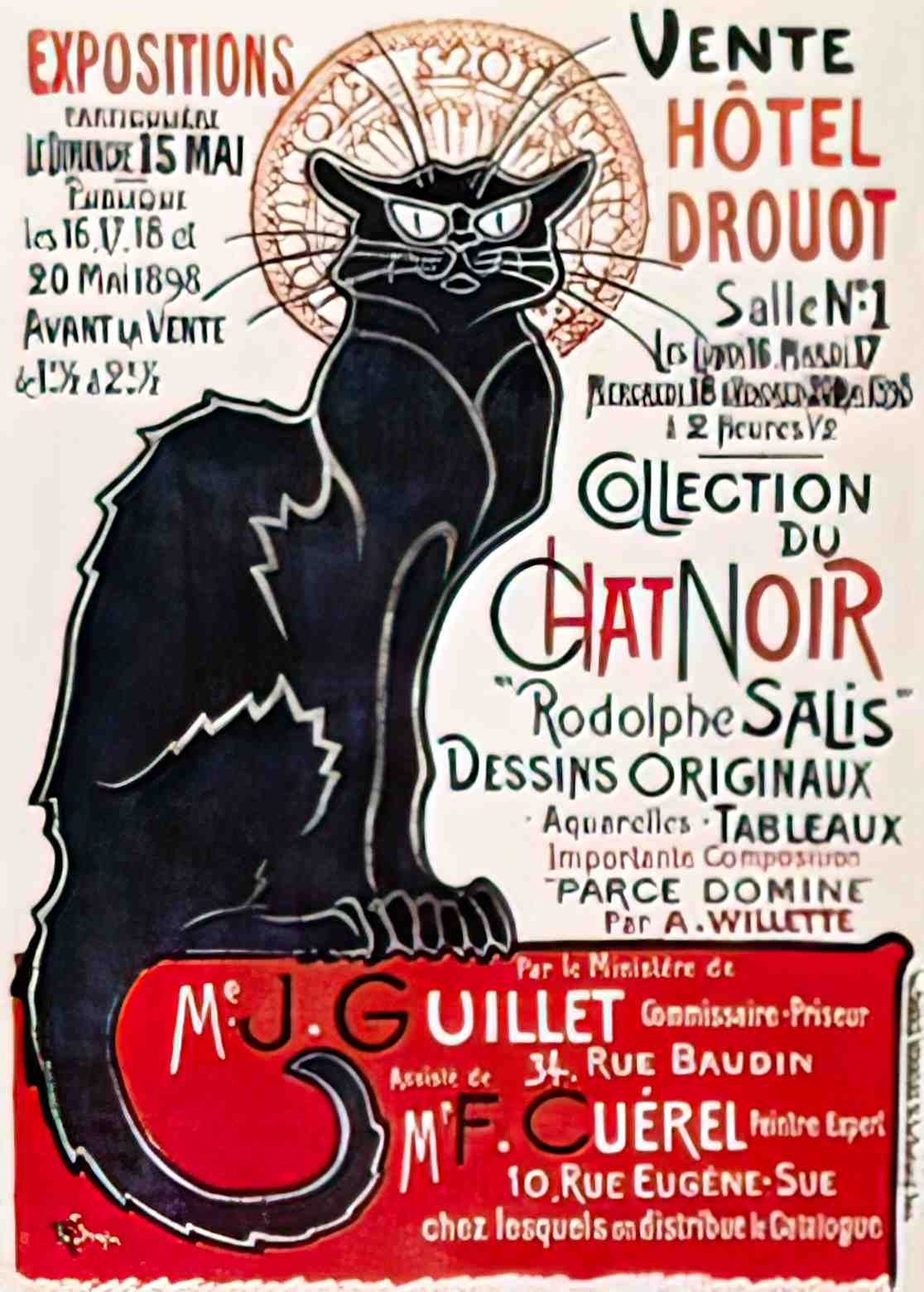 PSSN1009, Chat Noir Sale, S Advert A4 Photo Print