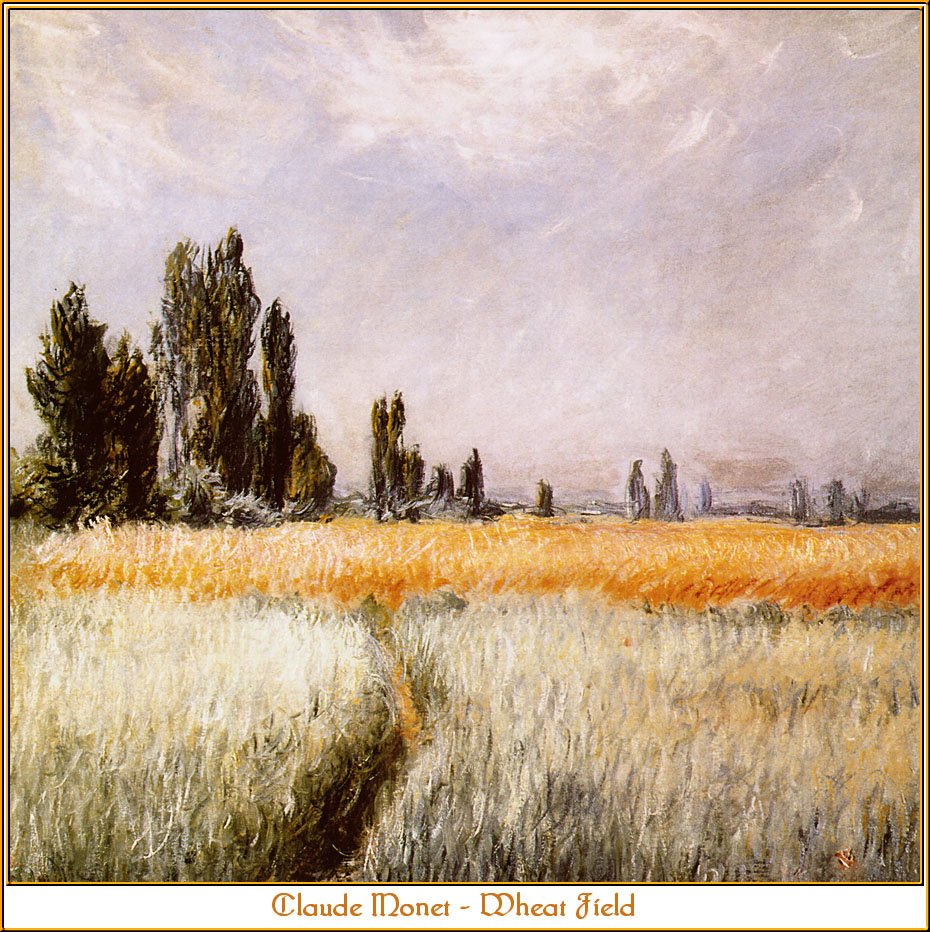 Pa Wfp 2003 10 Monet Wheat Field Art A4 Photo Print