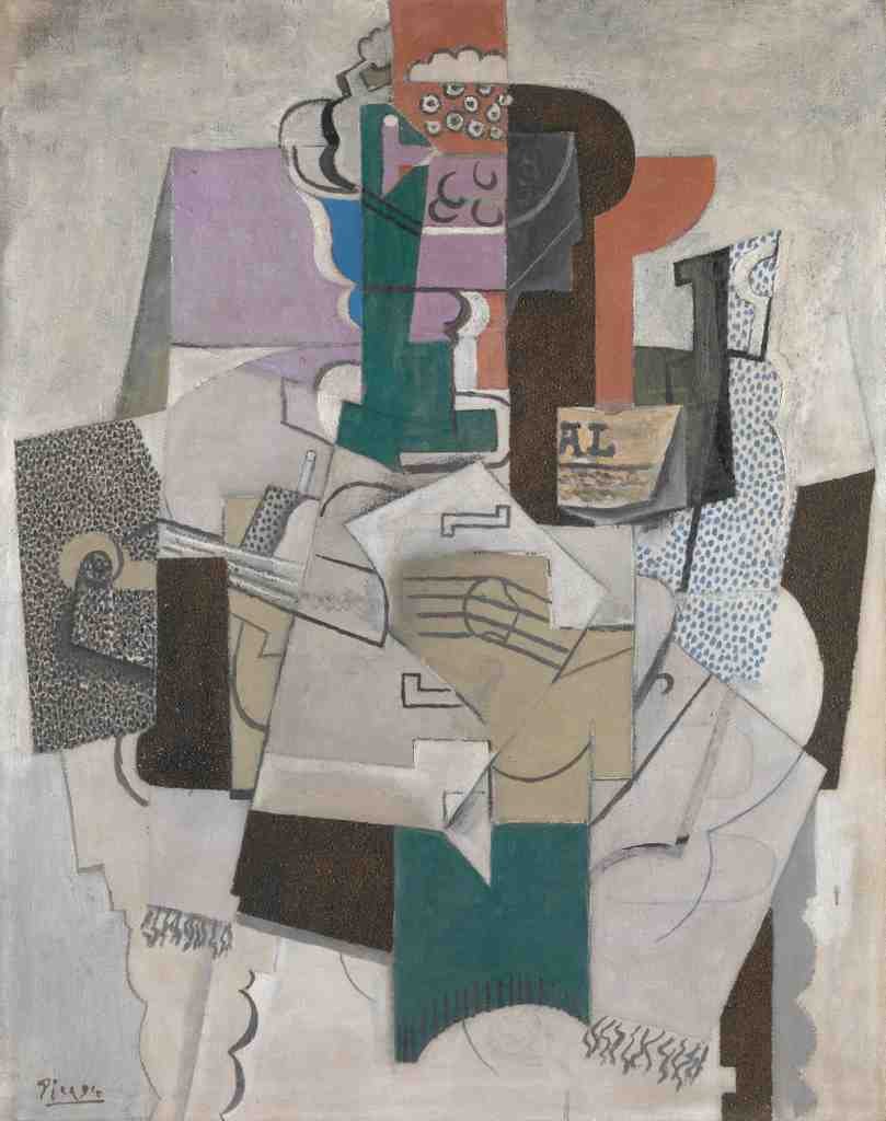 Pablo Picasso Fruit Dish, Bottle and Violin A4 Photo Print