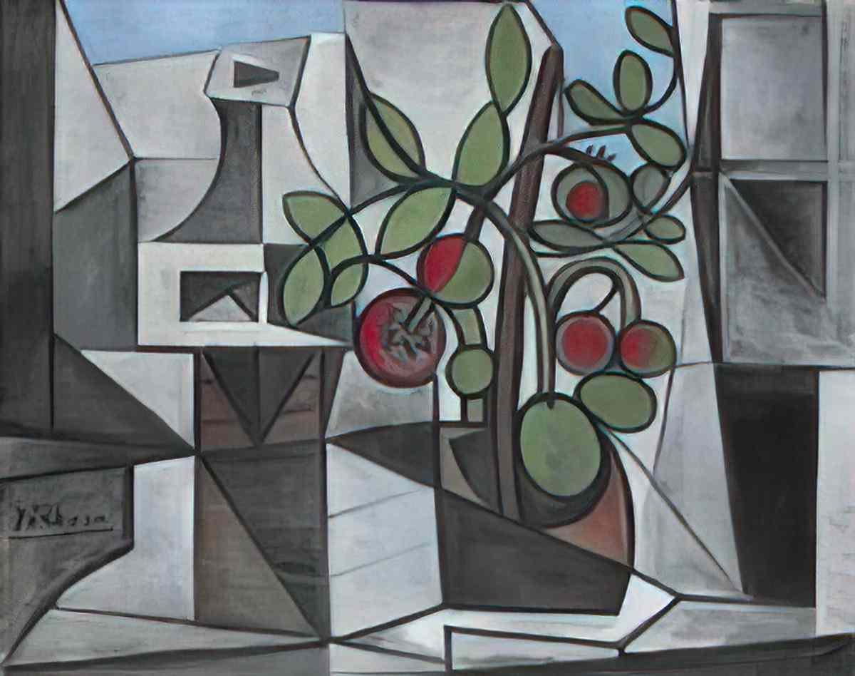 Pablo Picasso carafe et plant de tomate Art A4 Photo Print