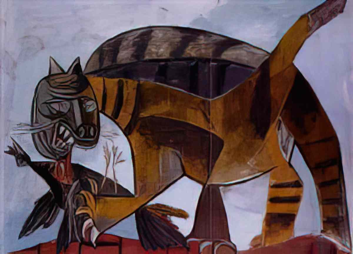 Pablo Picasso chat a loiseau Art A4 Photo Print