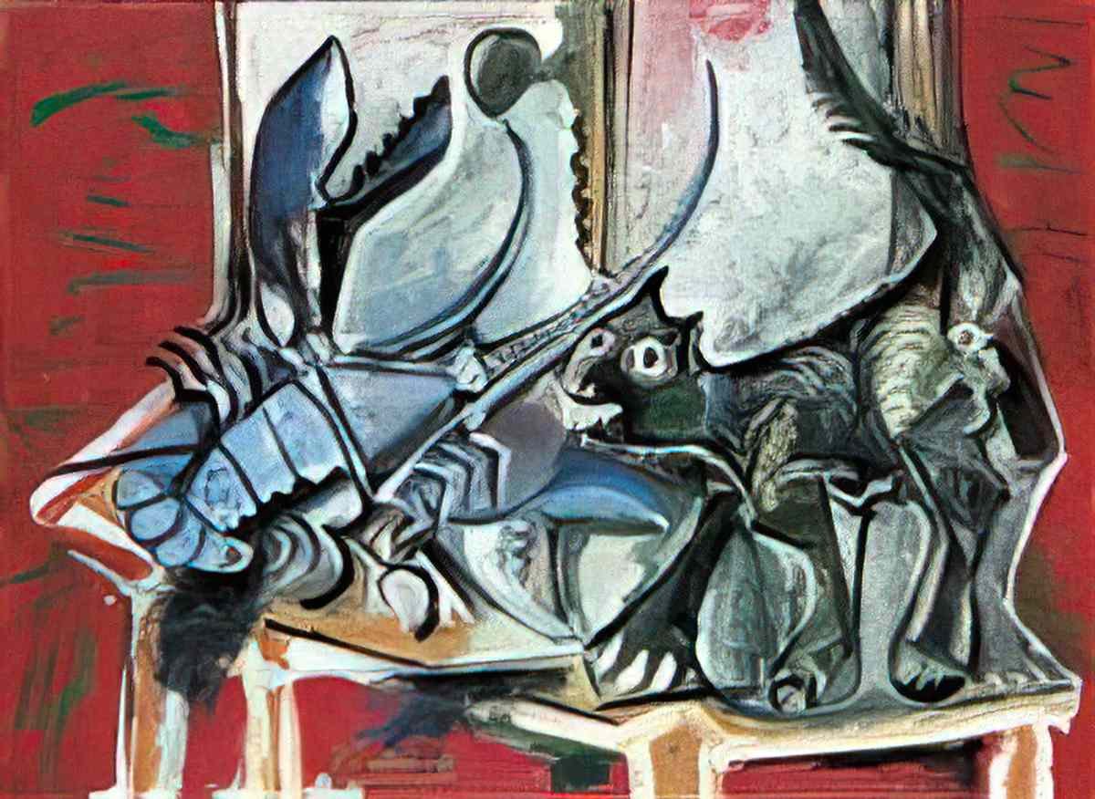 Pablo Picasso chat et homard Art A4 Photo Print