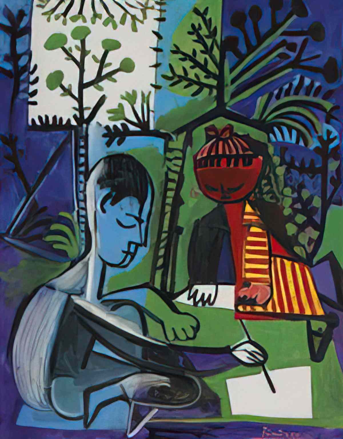 Pablo Picasso claude et paloma dessinant Art A4 Photo Print