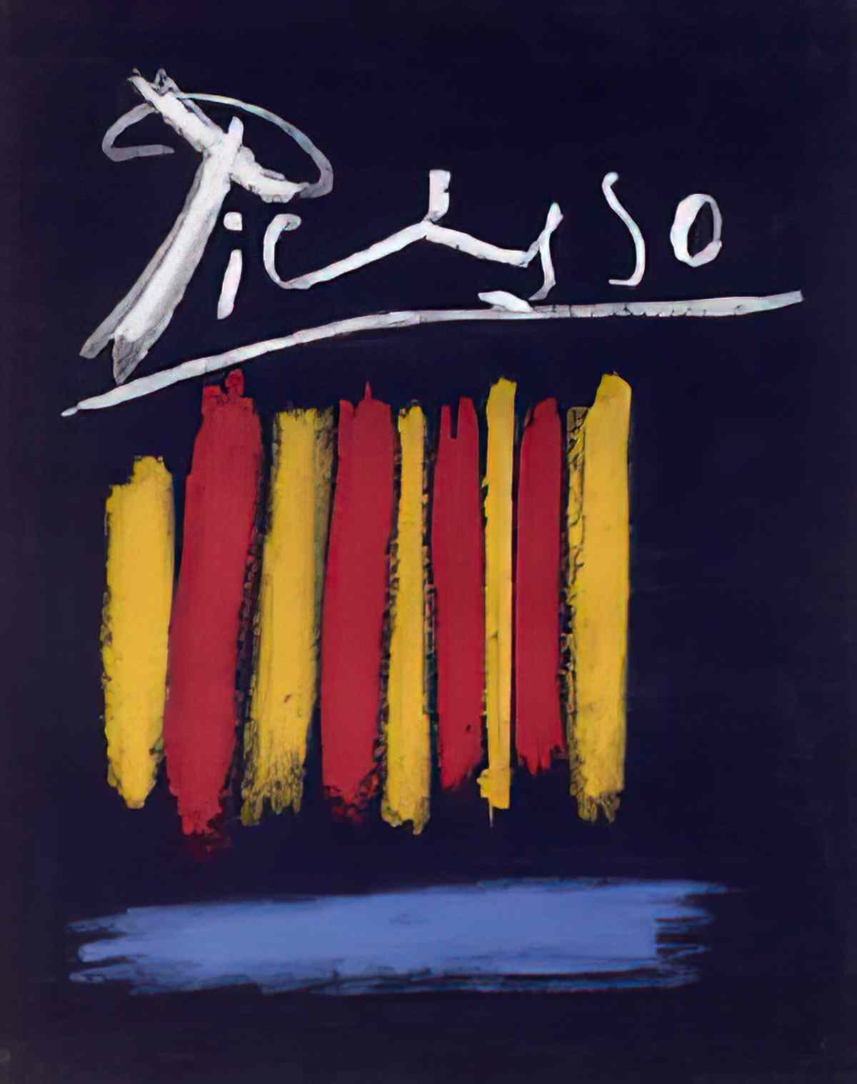 Pablo Picasso composition en jaune, rouge et bleu (1) Art A4 Photo Print