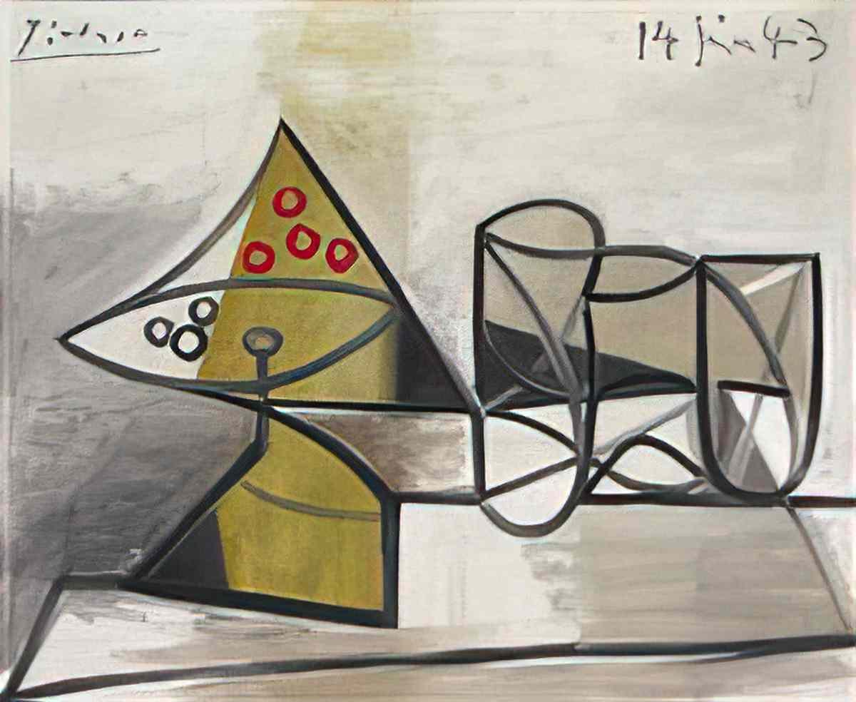 Pablo Picasso compotier et verres (2) Art A4 Photo Print