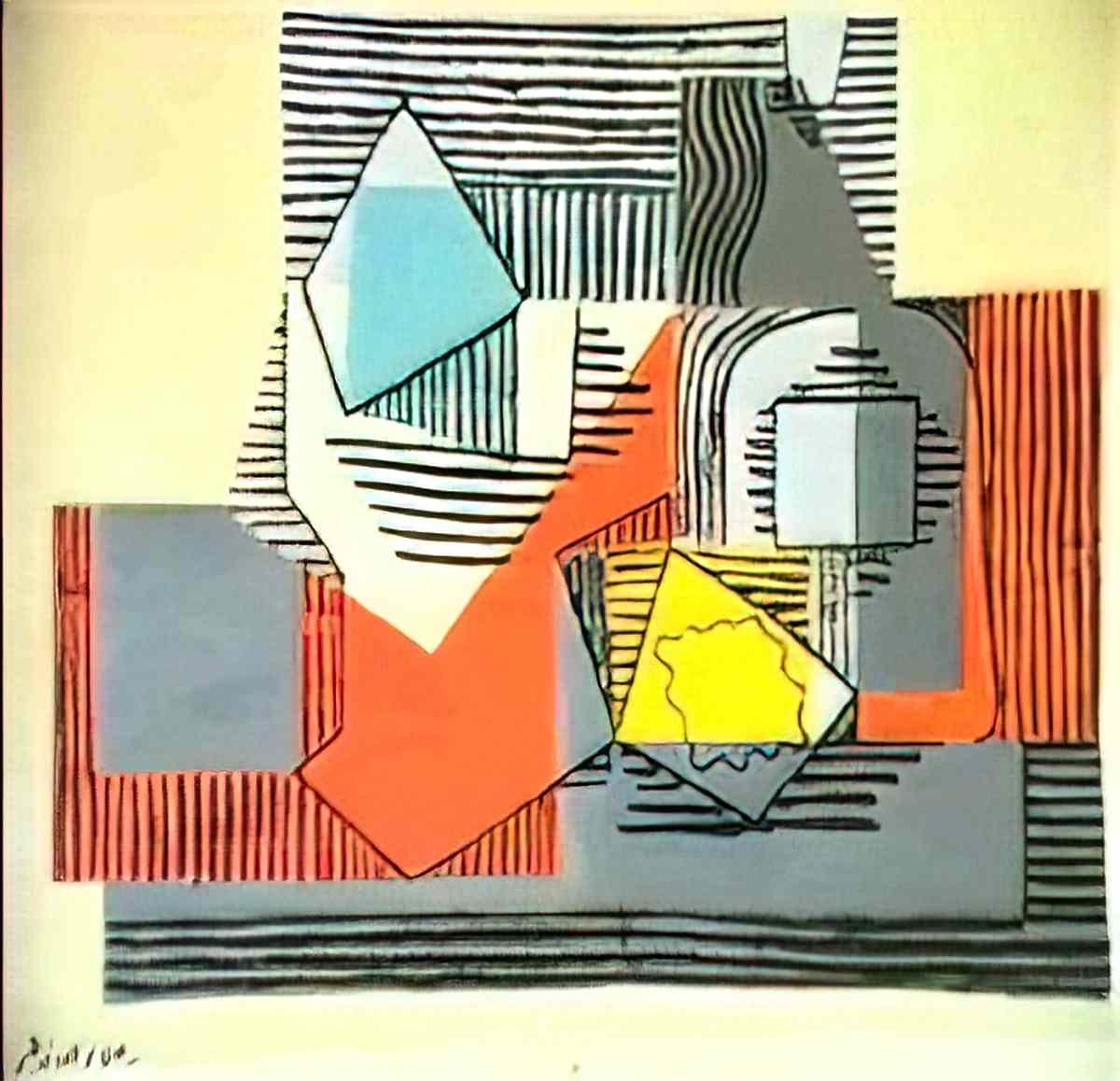 Pablo Picasso compotier, bouteille et paquet de cigarettes Art A4 Photo Print