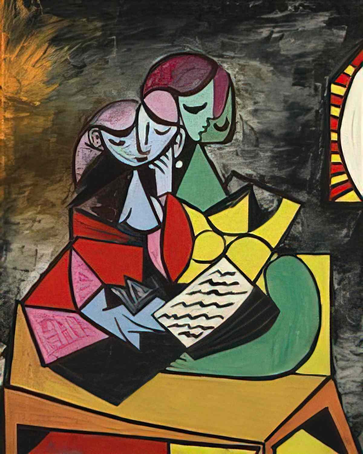 Pablo Picasso deux personnages (la lecture) Art A4 Photo Print