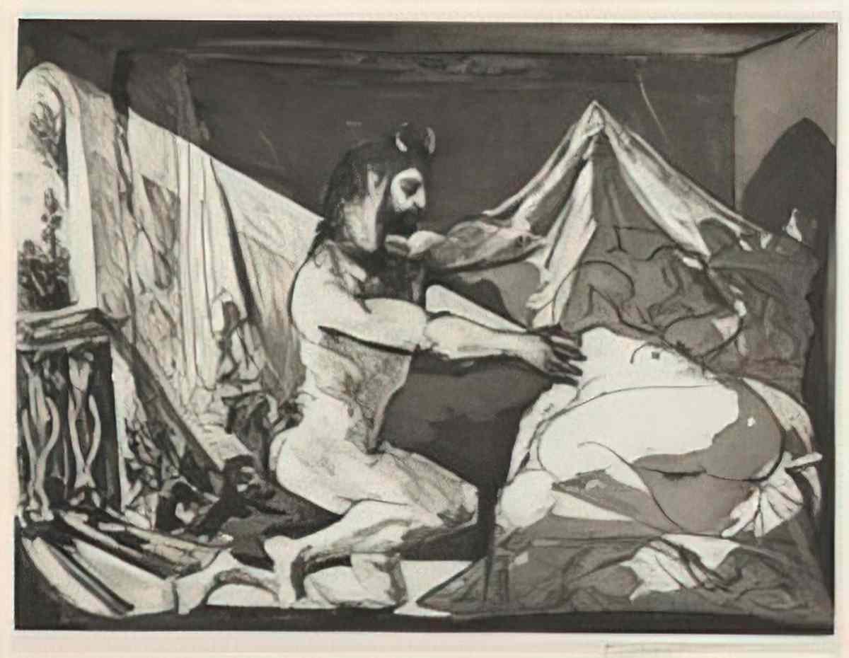 Pablo Picasso faune devoilant une dormeuse, plate 27 Art A4 Photo Print