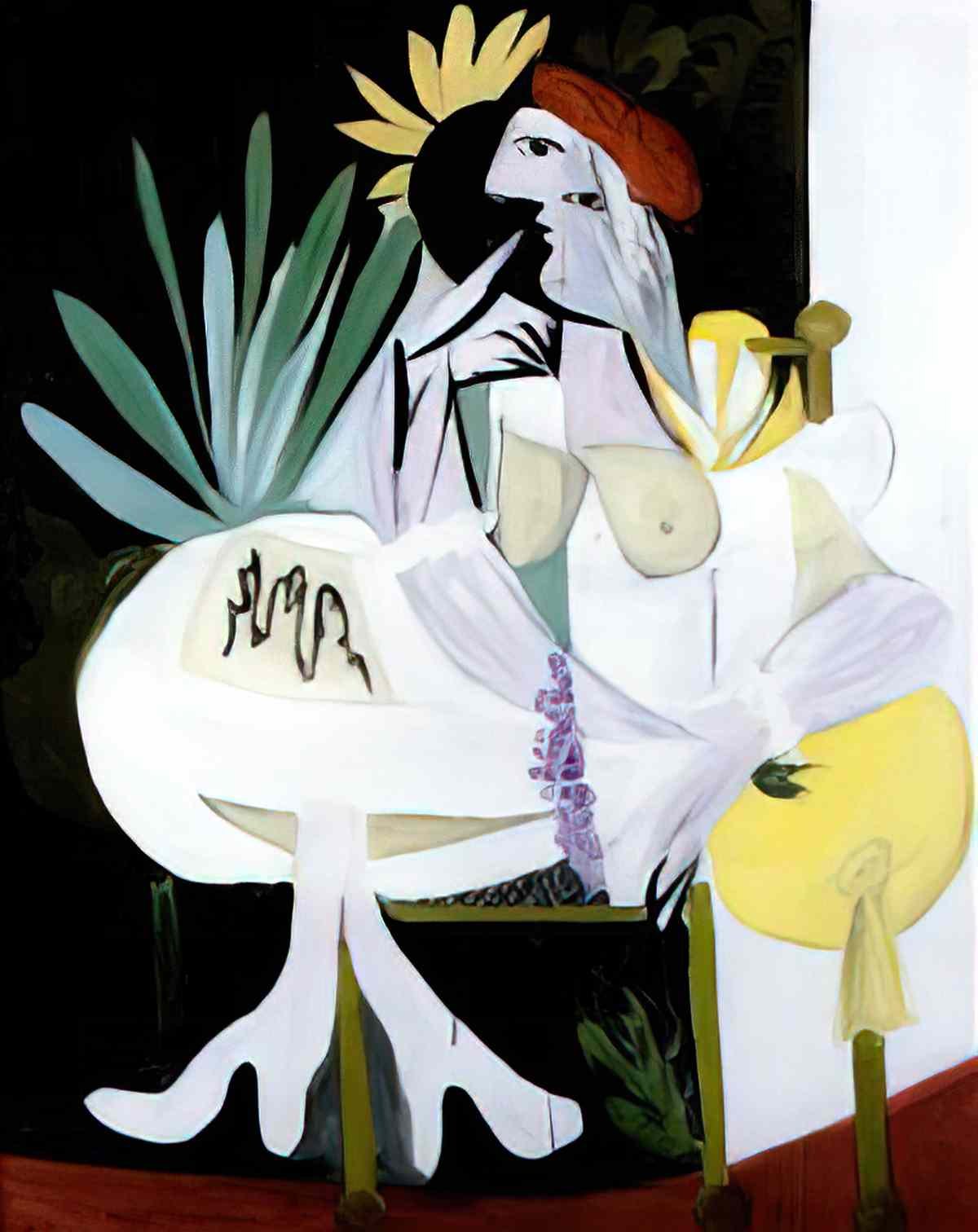 Pablo Picasso femme assise (woman in a red hat) Art A4 Photo Print