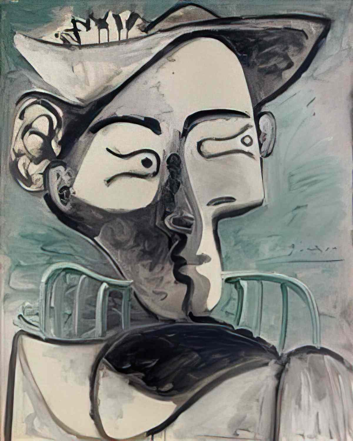 Pablo Picasso femme au chapeau assise (1) Art A4 Photo Print