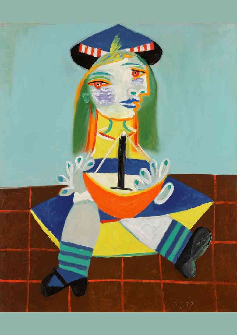 Pablo Picasso fillette au bateau A4 Photo Print