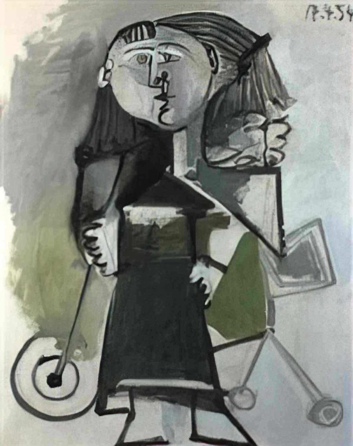 Pablo Picasso fillette au tricycle (2) Art A4 Photo Print