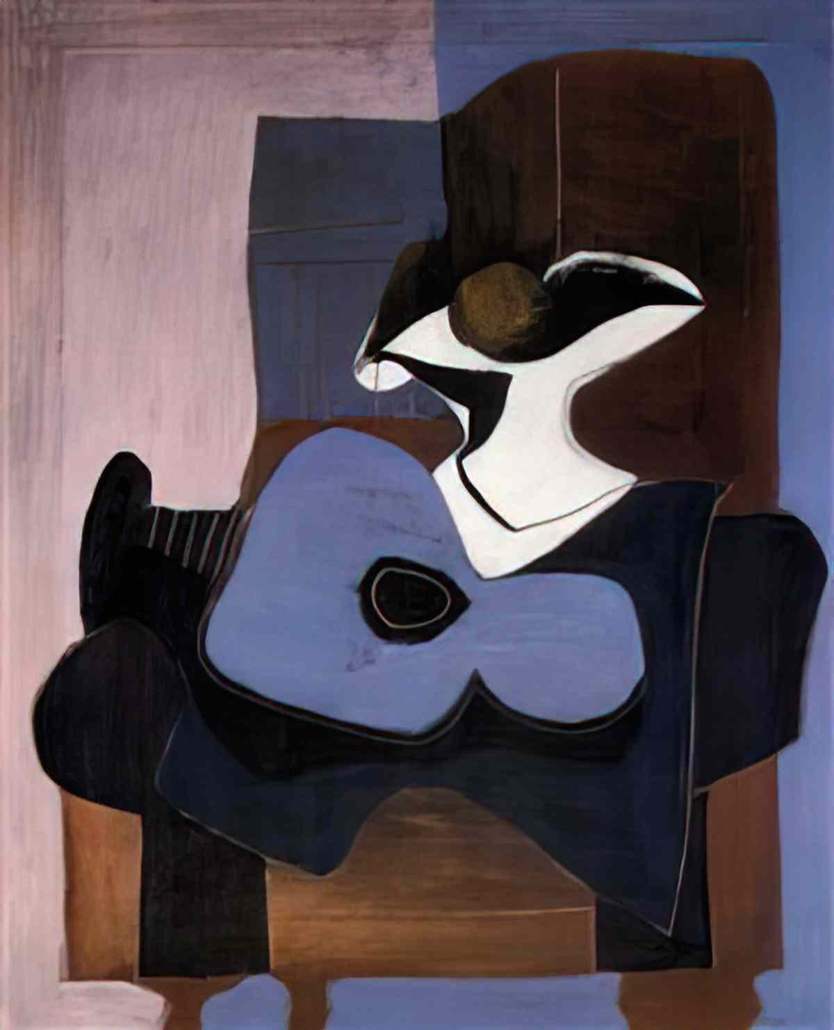 Pablo Picasso guitare et compotier rose Art A4 Photo Print