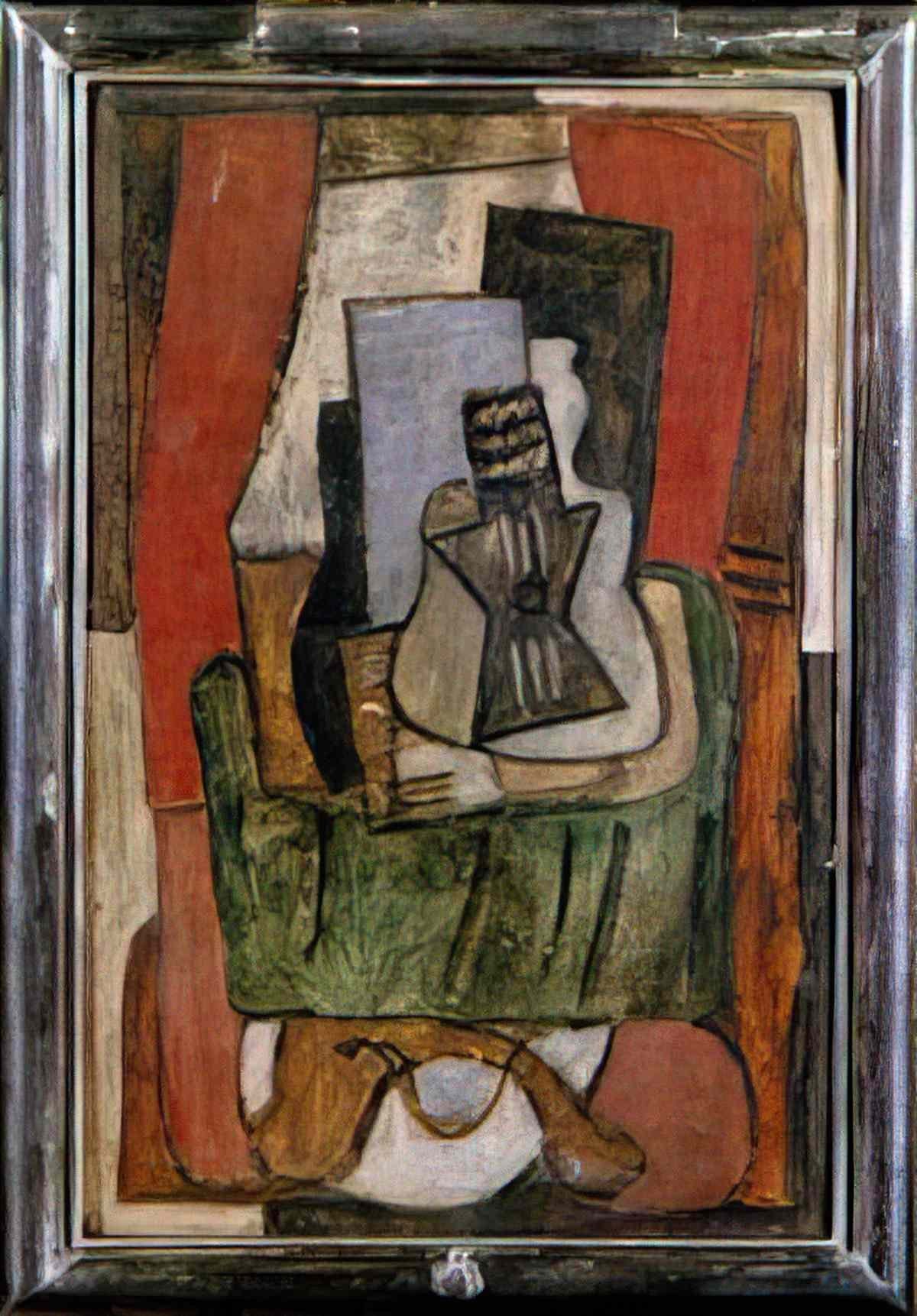 Pablo Picasso guitare sur un gueridon devant une fenetre ouverte Art A4 Photo Print