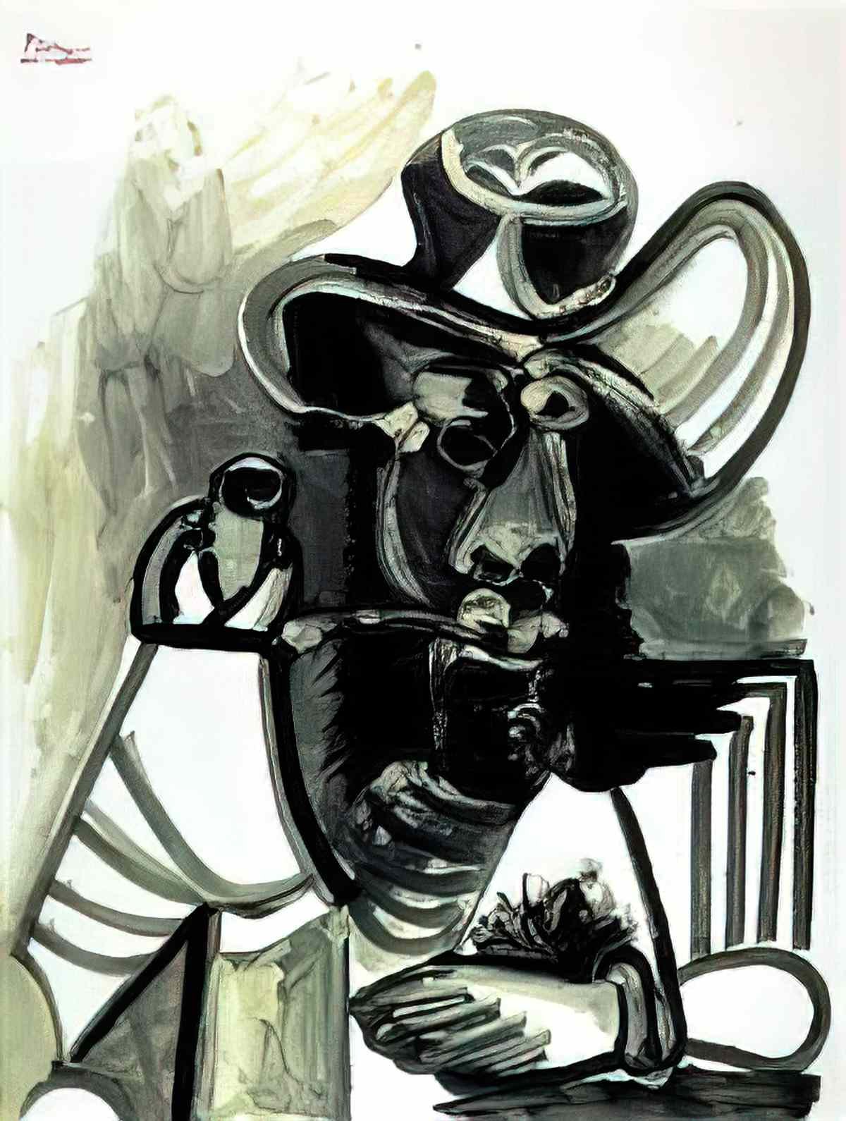 Pablo Picasso homme à la pipe (1) Art A4 Photo Print