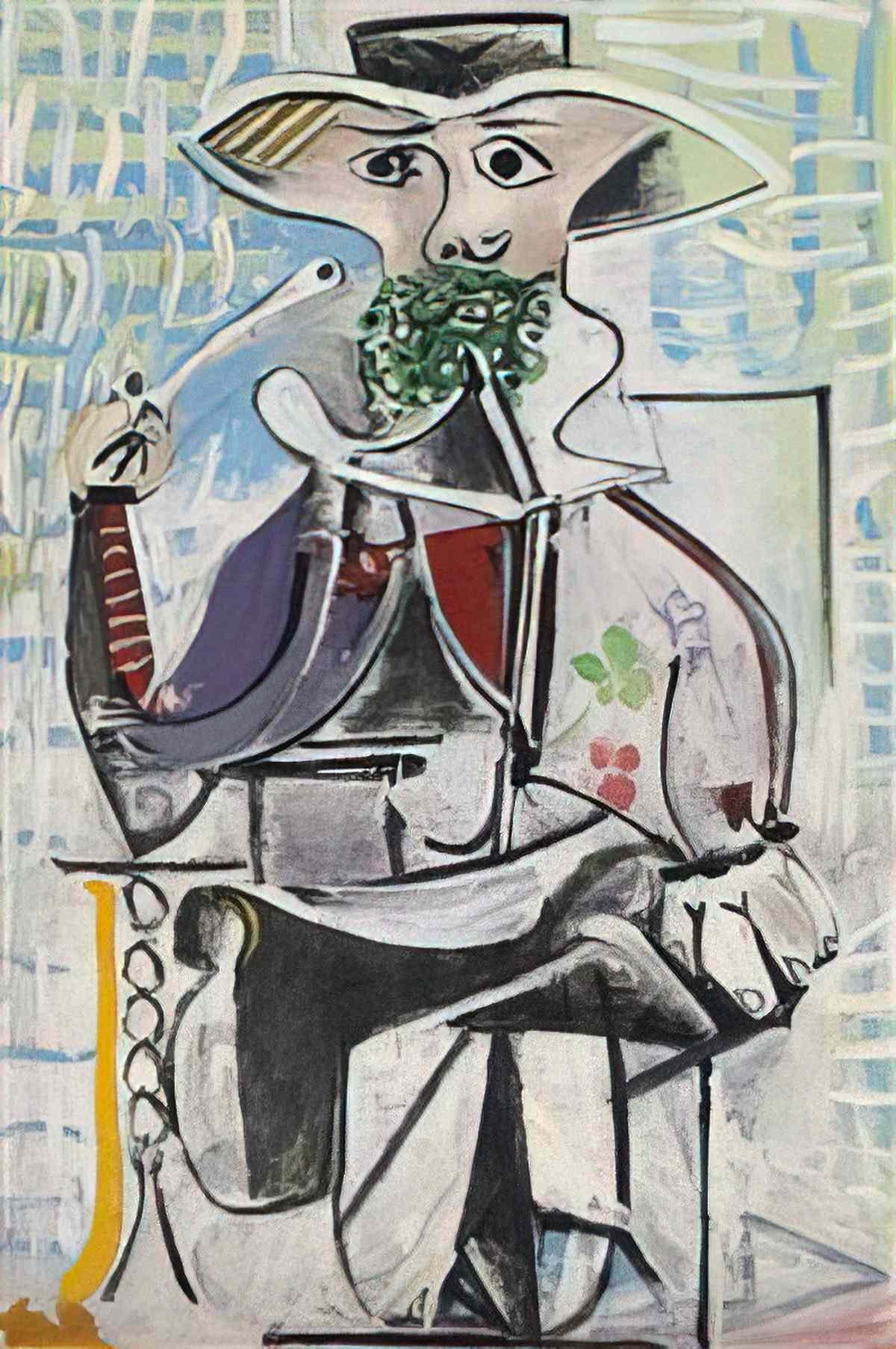 Pablo Picasso homme a la pipe (2) Art A4 Photo Print
