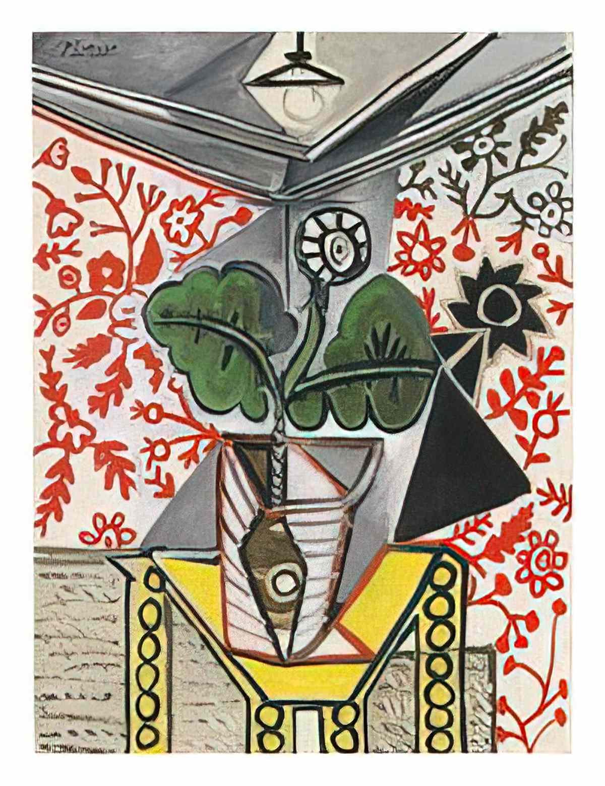 Pablo Picasso intérieur au pot de fleurs Art A4 Photo Print