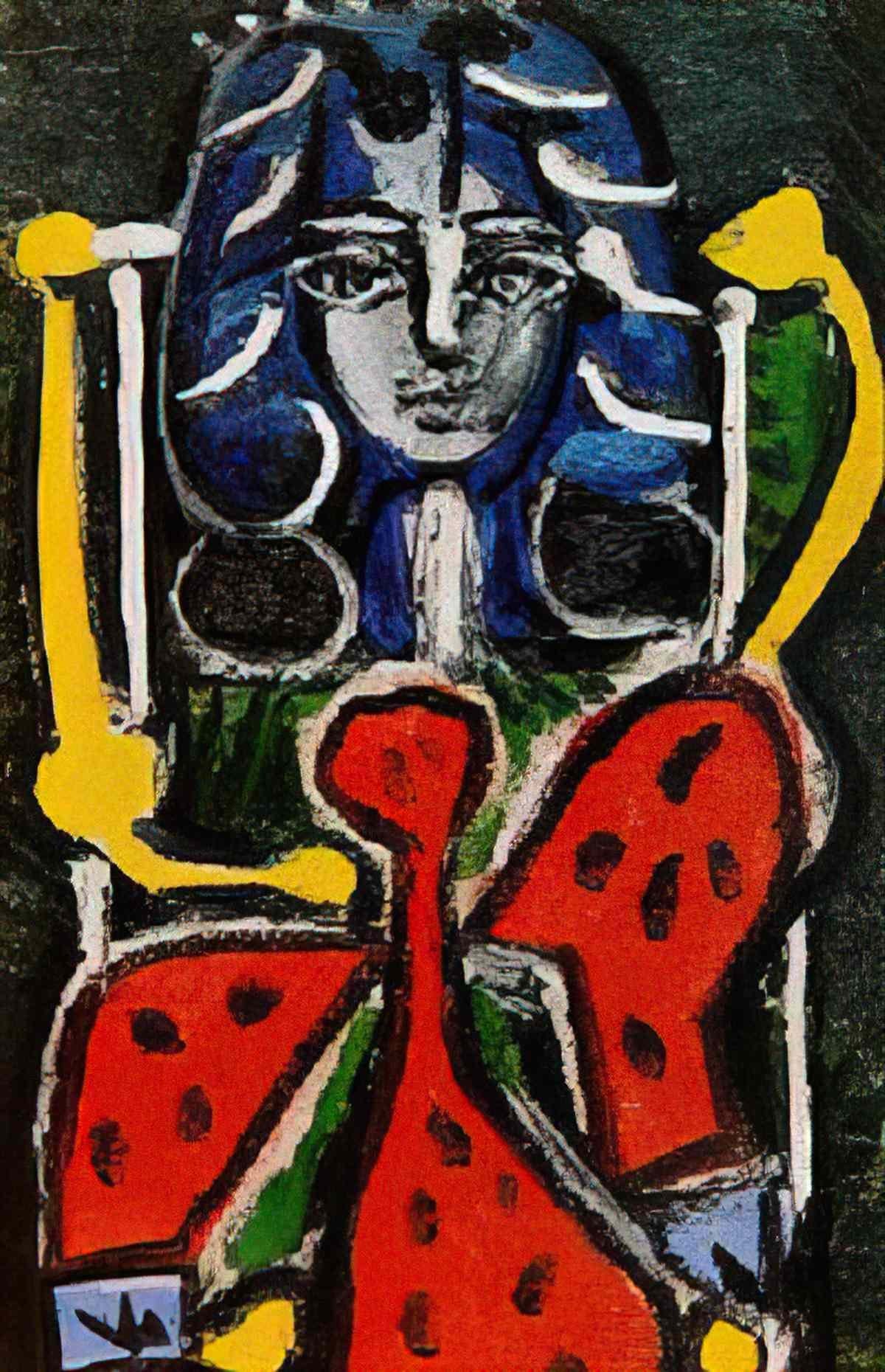 Pablo Picasso jeune fille dans un fauteuil Art A4 Photo Print
