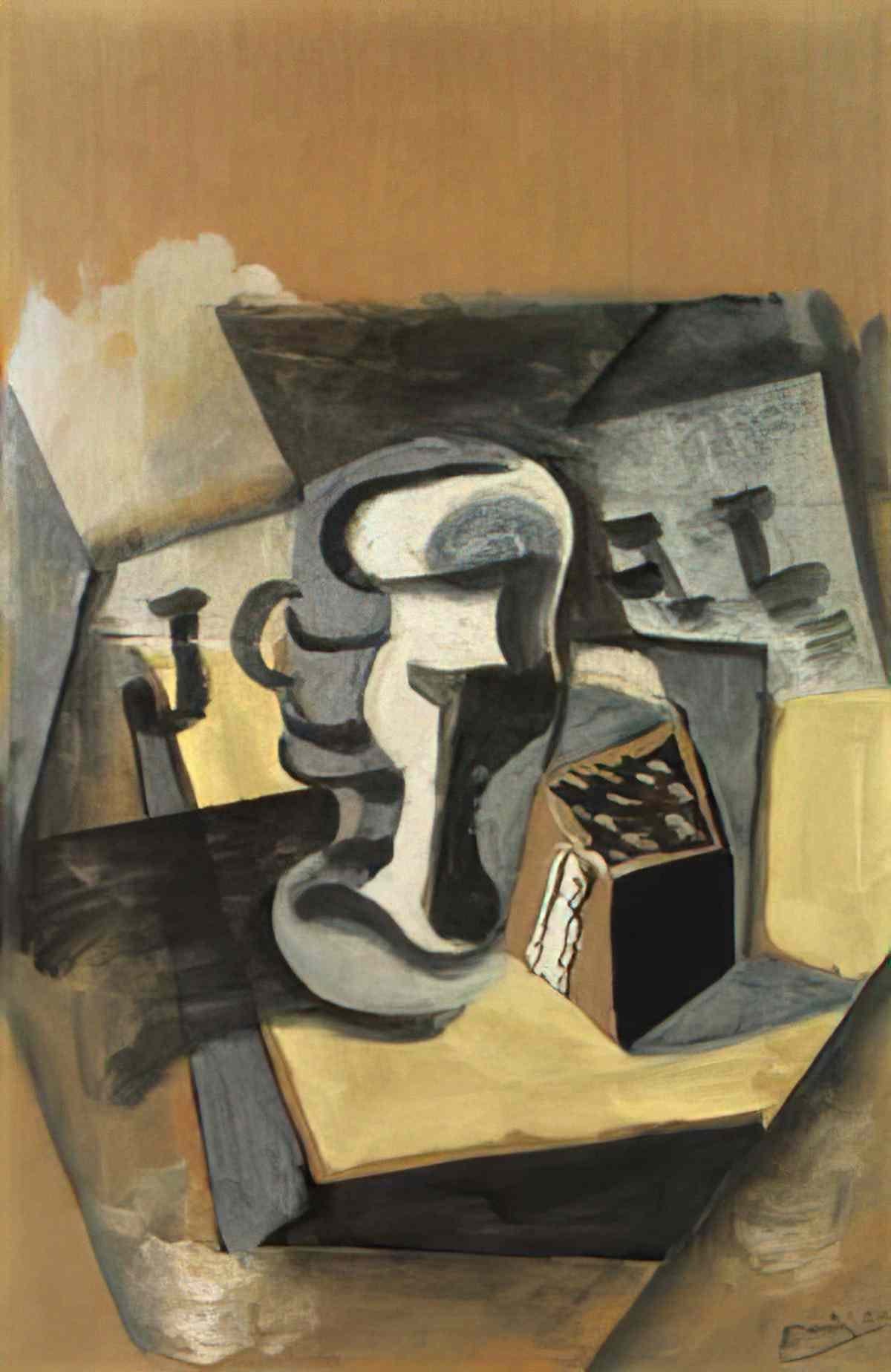 Pablo Picasso journal, verre, paquet de tabac Art A4 Photo Print