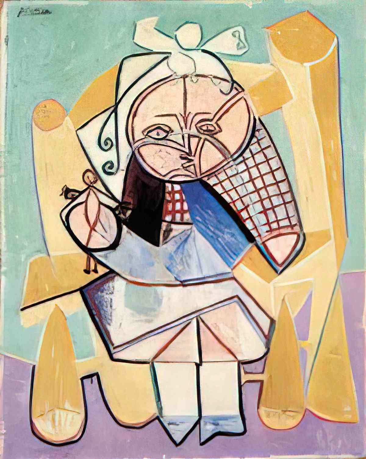 Pablo Picasso la fille du concierge tenant une poupee (1) Art A4 Photo Print