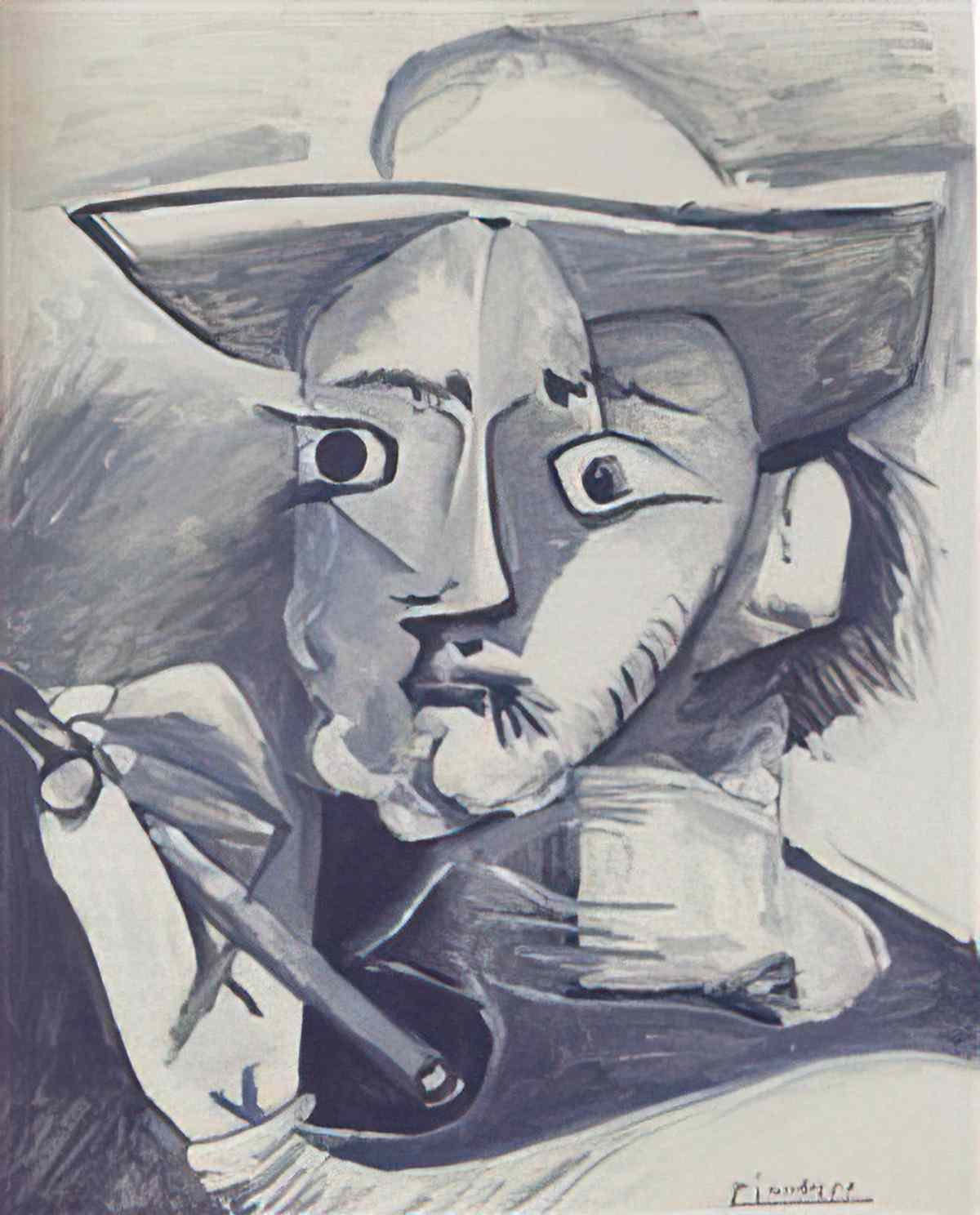 Pablo Picasso le peintre au chapeau Art A4 Photo Print