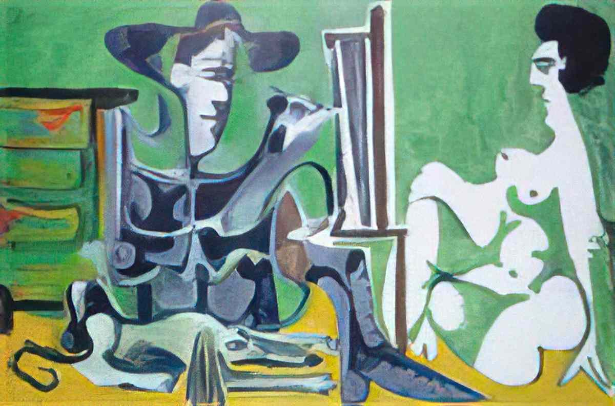 Pablo Picasso le peintre et son modele (20) Art A4 Photo Print