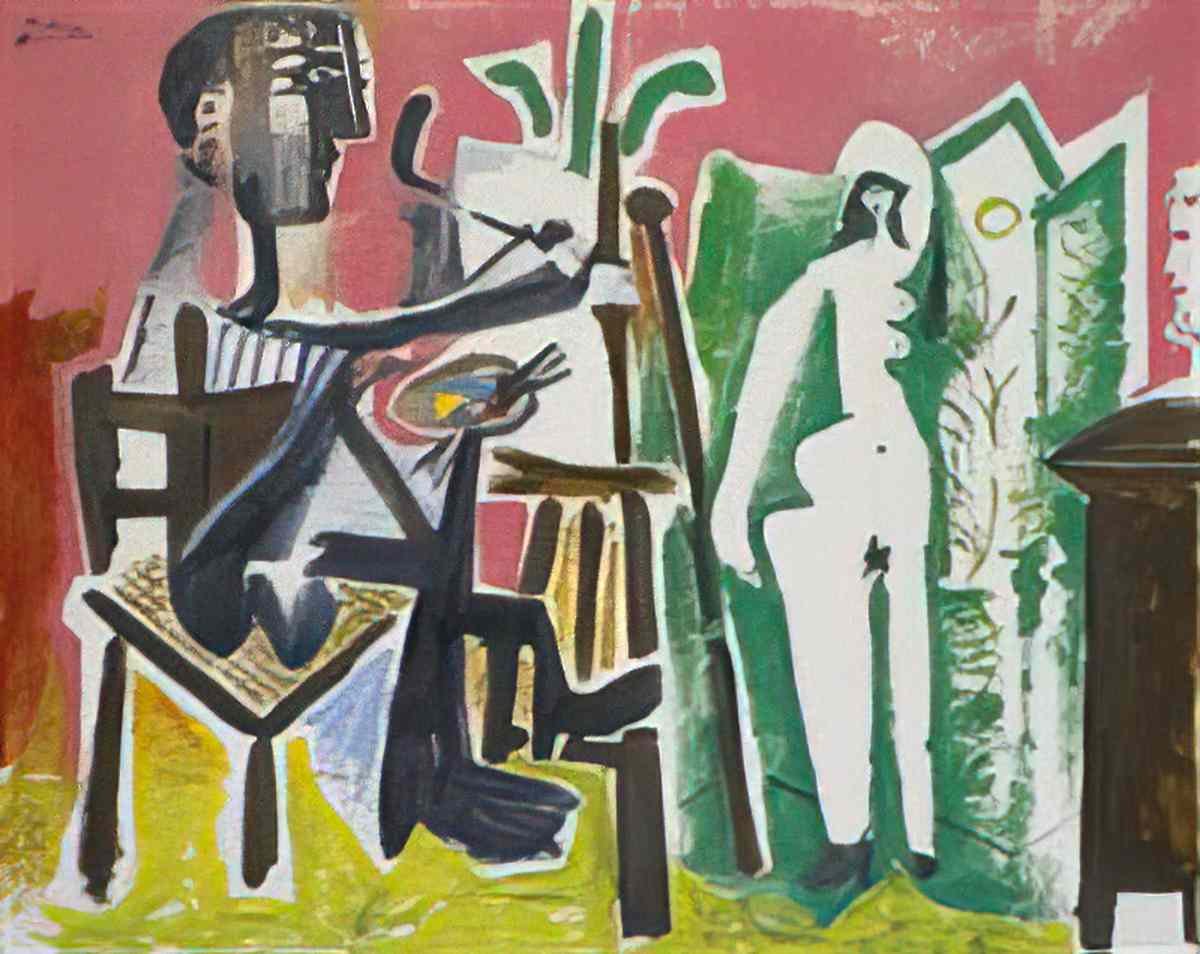 Pablo Picasso le peintre et son modele (22) Art A4 Photo Print