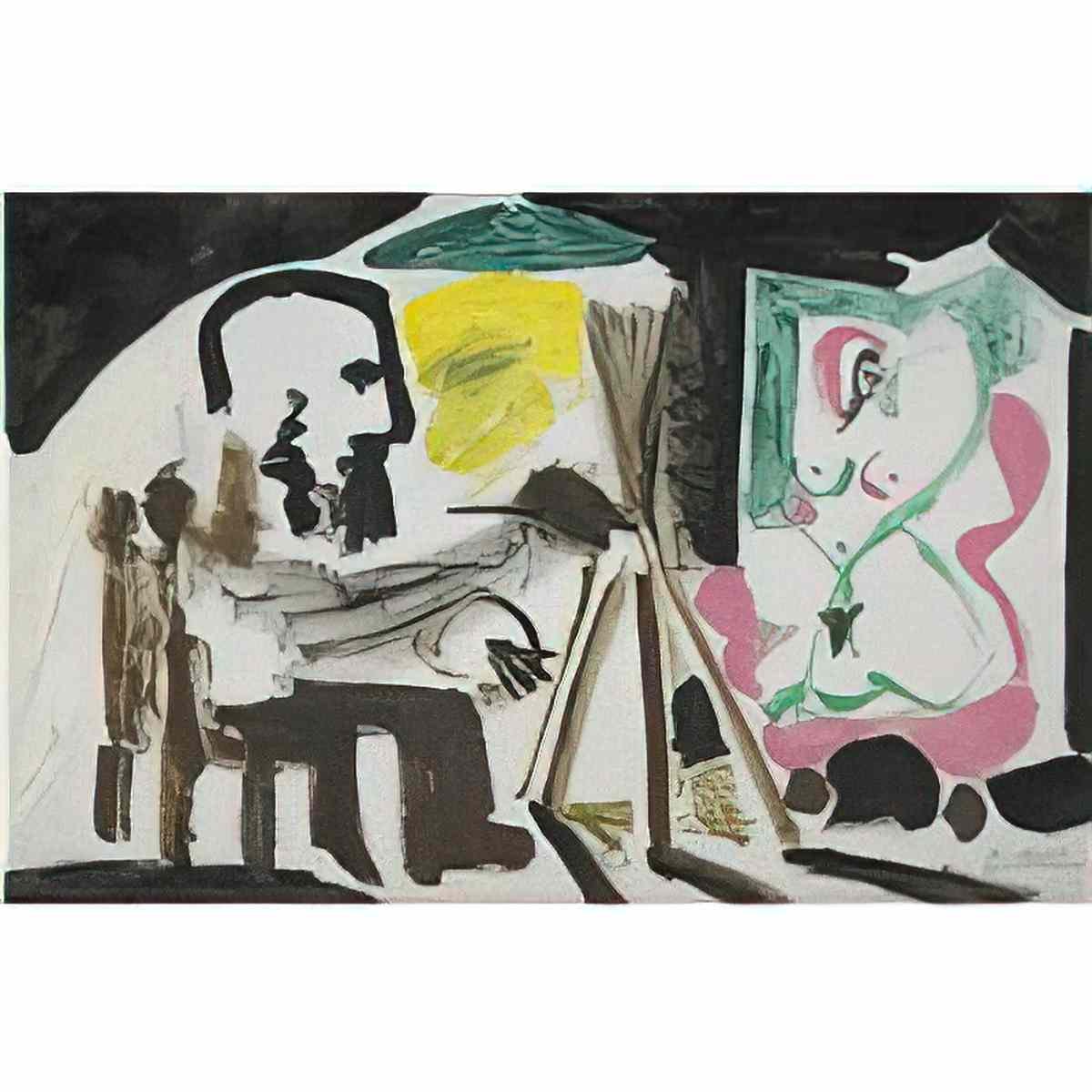 Pablo Picasso le peintre et son modele (25) Art A4 Photo Print