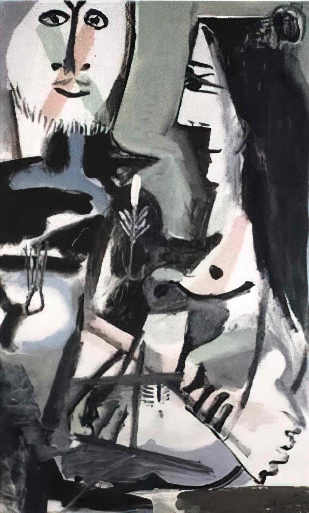 Pablo Picasso le peintre et son modele (2) Art A4 Photo Print