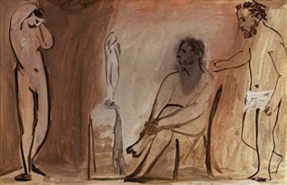 Pablo Picasso le sculpteur et son modele Art A4 Photo Print