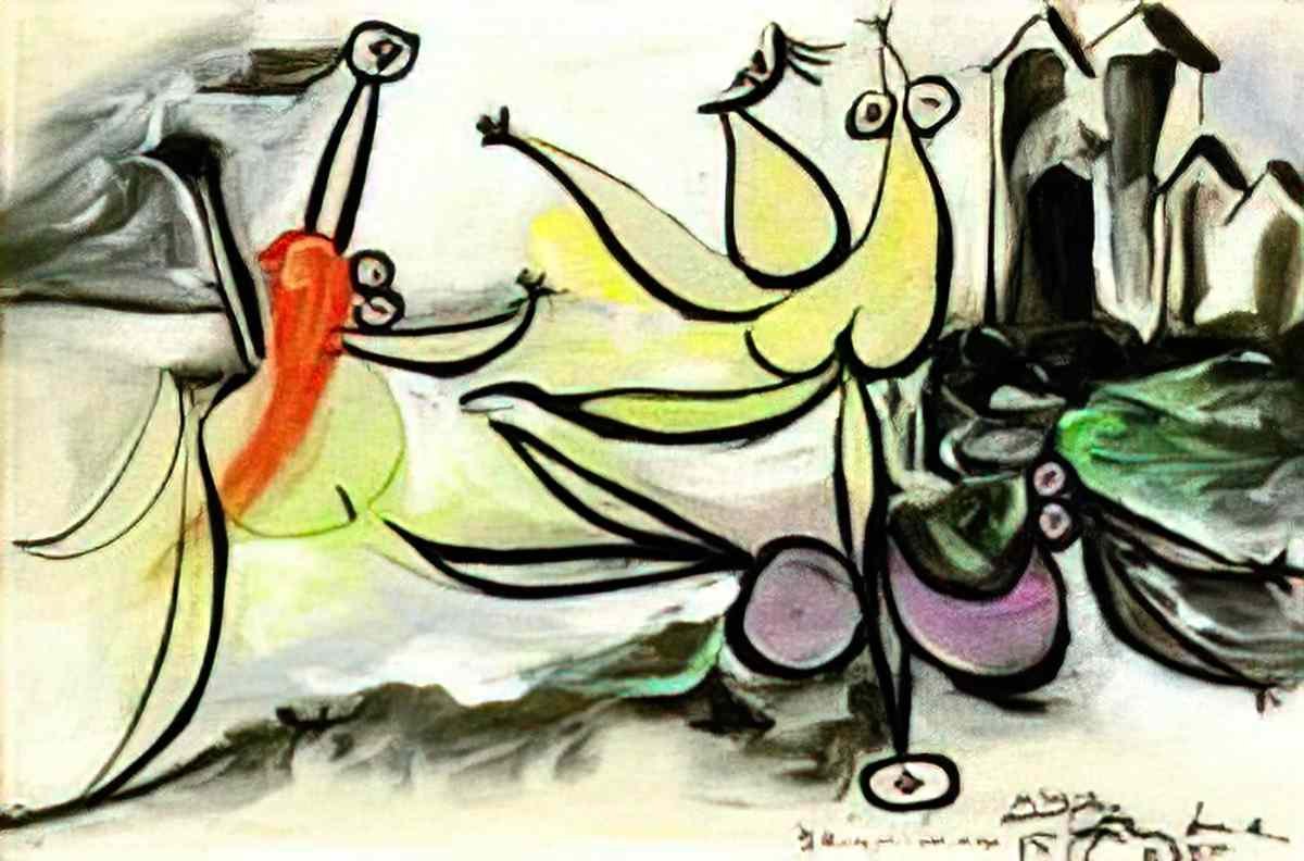 Pablo Picasso les trois baigneuses Art A4 Photo Print