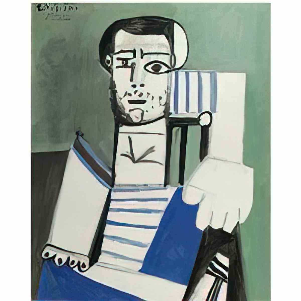 Pablo Picasso lhomme au maillot raye Art A4 Photo Print