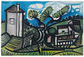 Pablo Picasso maisons devant la colline Art A4 Photo Print