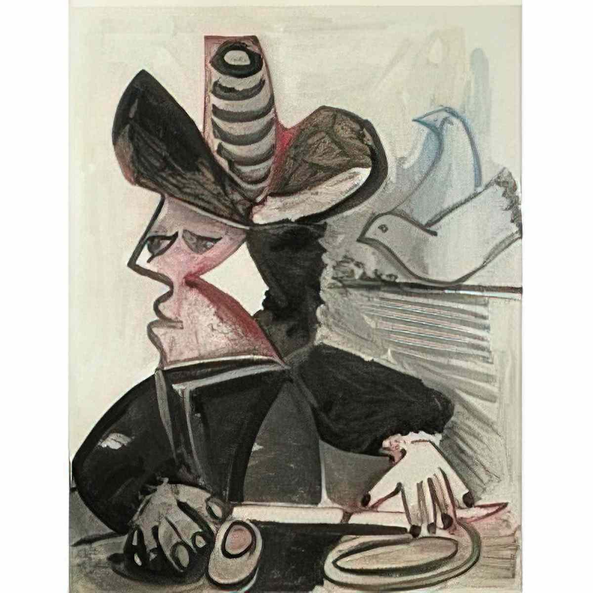 Pablo Picasso mousquetaire aux oiseaux Art A4 Photo Print