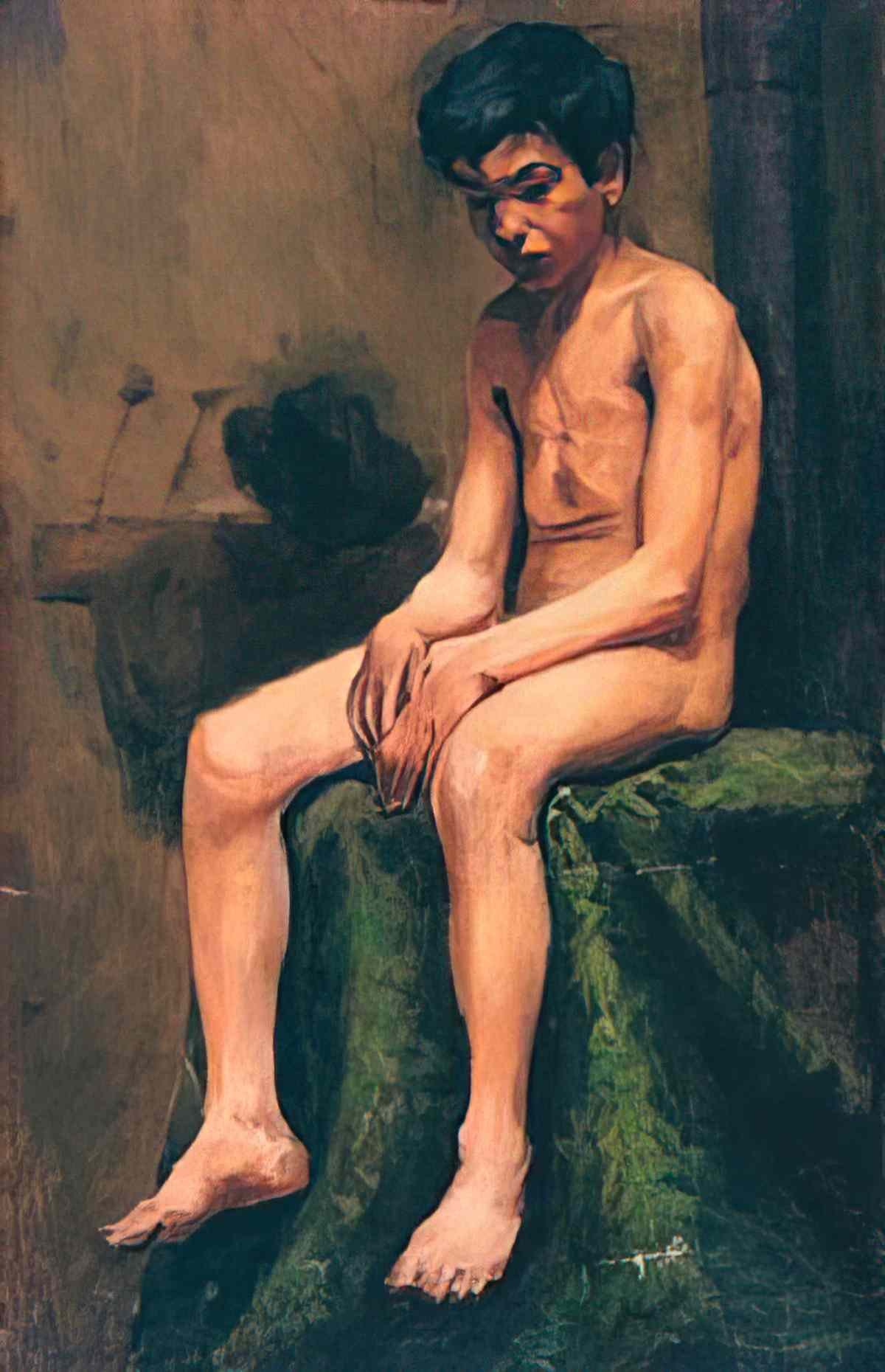Pablo Picasso naked gypsy boy Art A4 Photo Print