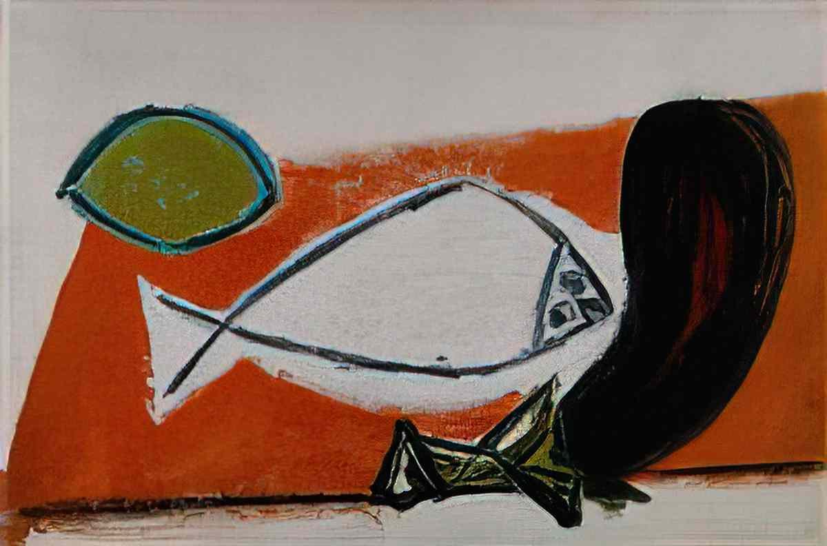 Pablo Picasso nature morte au poisson Art A4 Photo Print