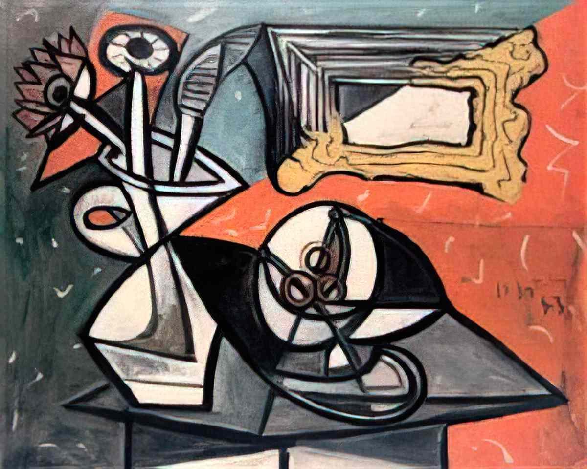 Pablo Picasso nature morte aux fleurs et au compotier Art A4 Photo Print