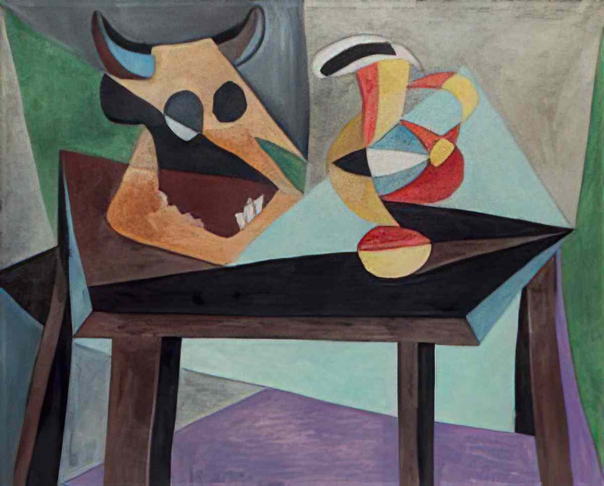Pablo Picasso nature morte tete de taureau Art A4 Photo Print