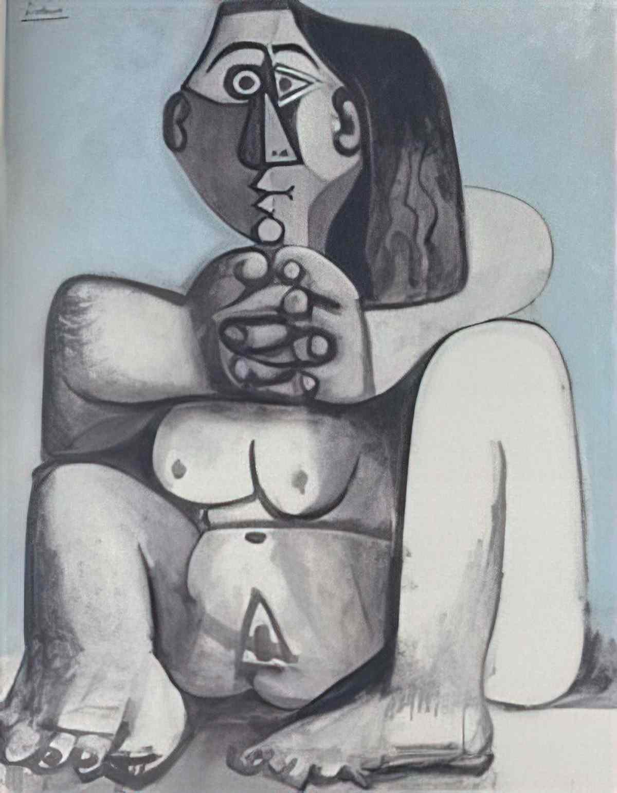 Pablo Picasso nu accroupi (2) Art A4 Photo Print