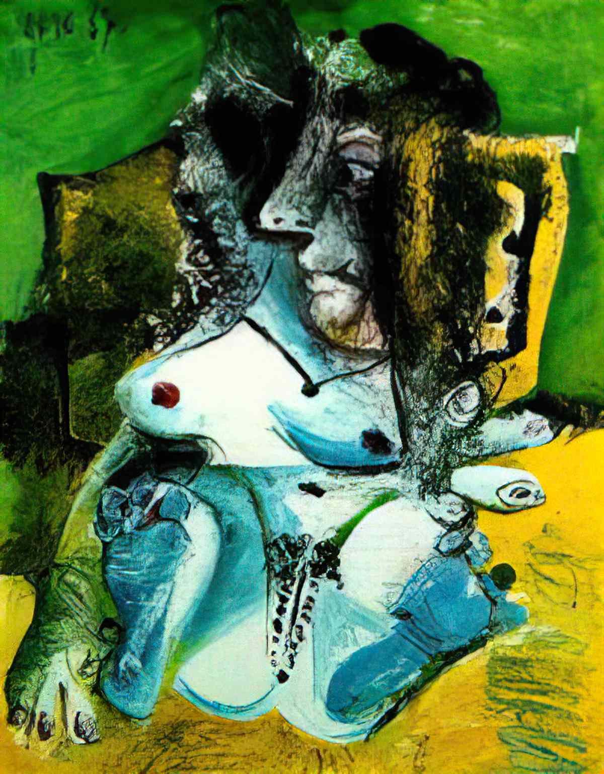 Pablo Picasso nu appuye sur des cousinns Art A4 Photo Print