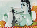 Pablo Picasso nu assis appuye sur des coussins Art A4 Photo Print