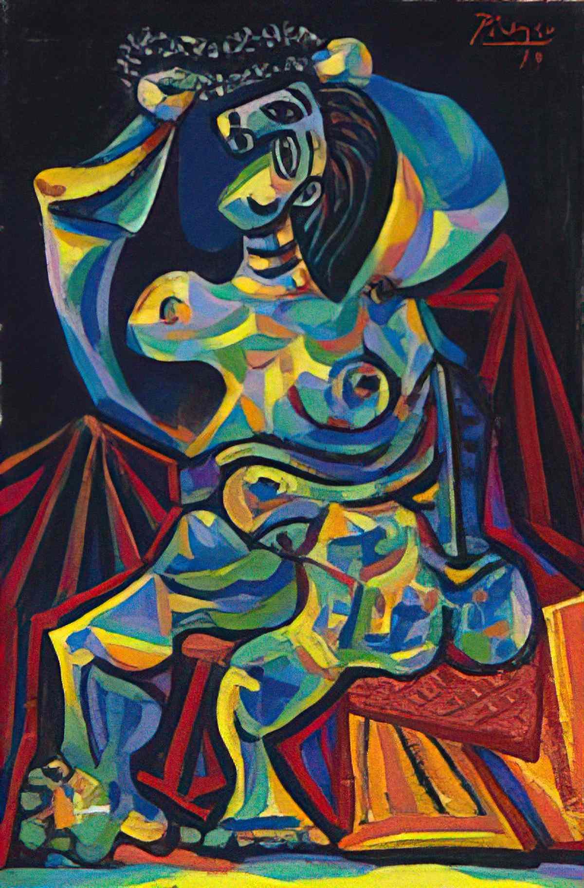 Pablo Picasso nu assis dora maar Art A4 Photo Print