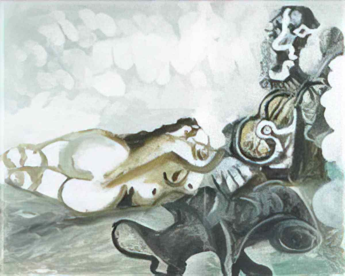 Pablo Picasso nu couche et musicien Art A4 Photo Print