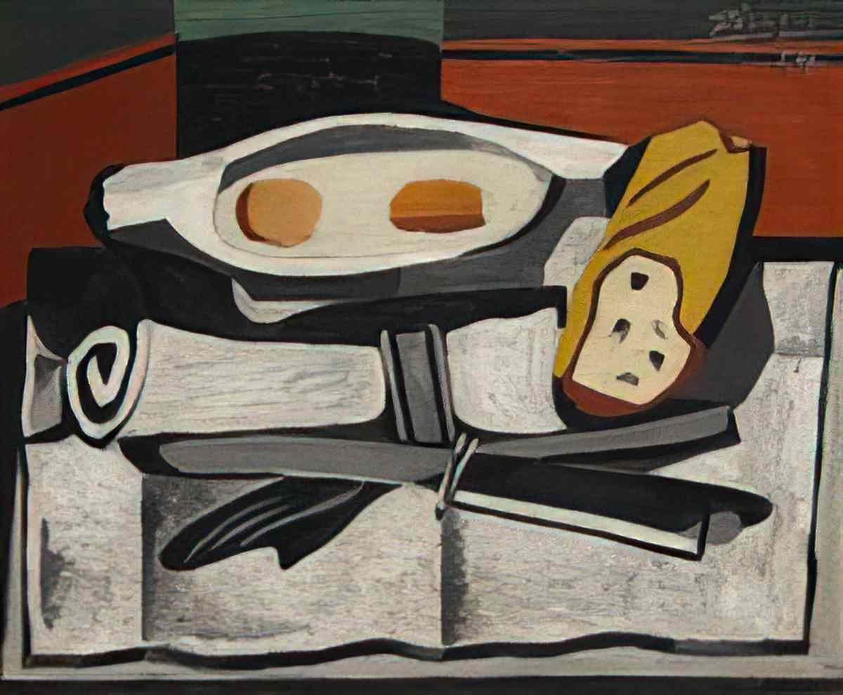 Pablo Picasso oeufs, serviette roulee, courverts Art A4 Photo Print