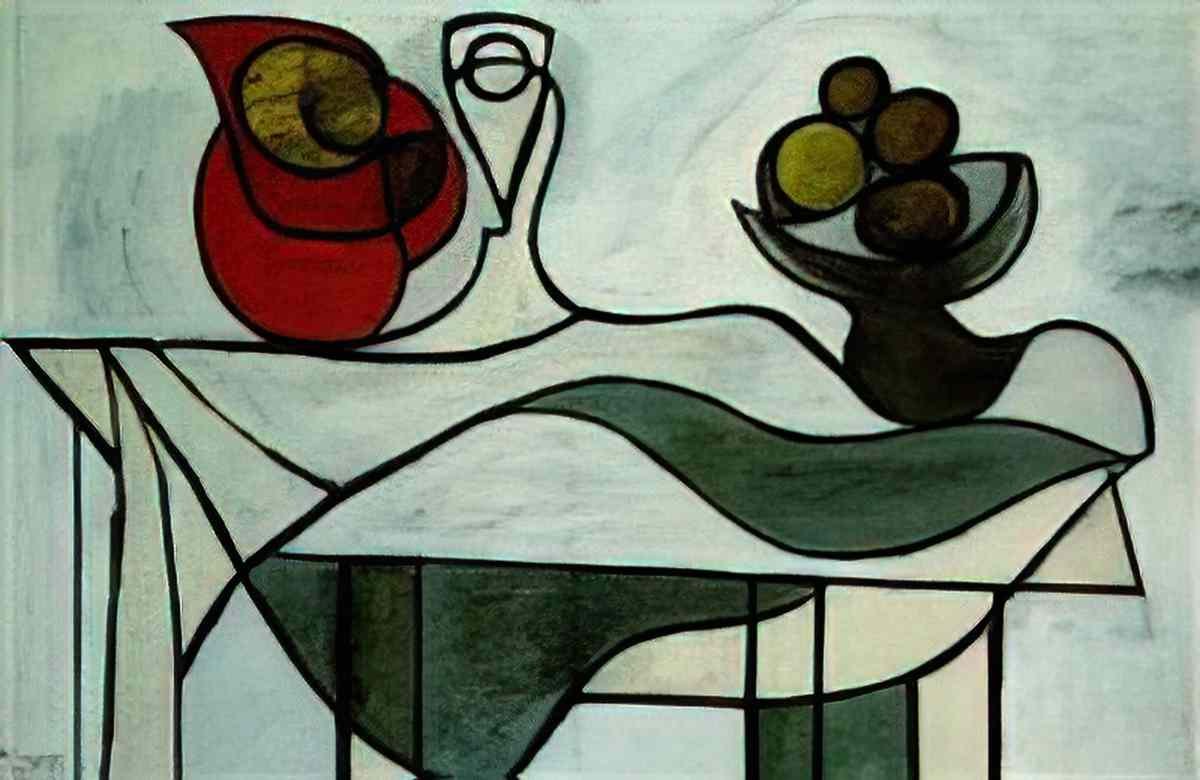 Pablo Picasso pichet et coupe de fruits Art A4 Photo Print