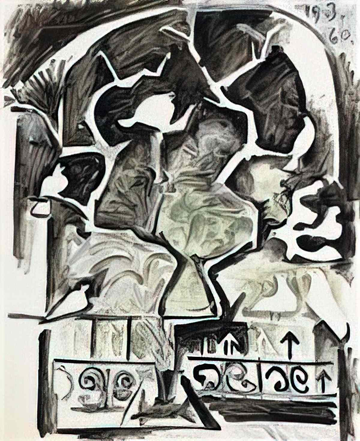 Pablo Picasso pigeons devant la fenetre Art A4 Photo Print