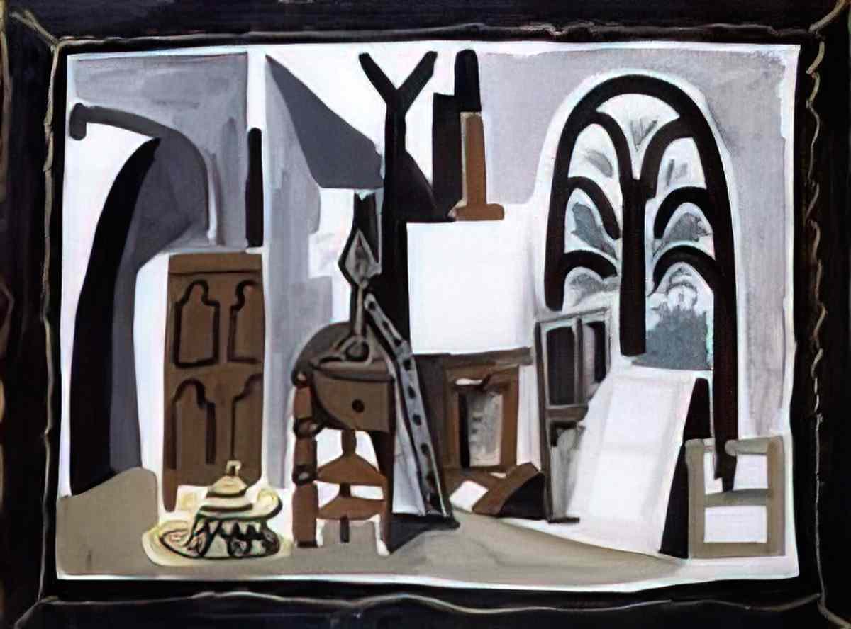 Pablo Picasso studio in a painted frame Art A4 Photo Print
